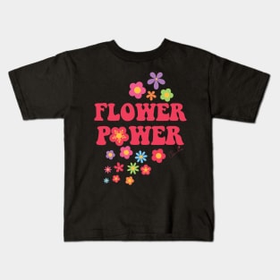 Colorful Flower Power Print Kids T-Shirt